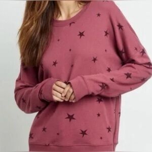 EUC RAILS Marlo Flocked Stars Crew Neck Sweatshirt, Sz - Lg